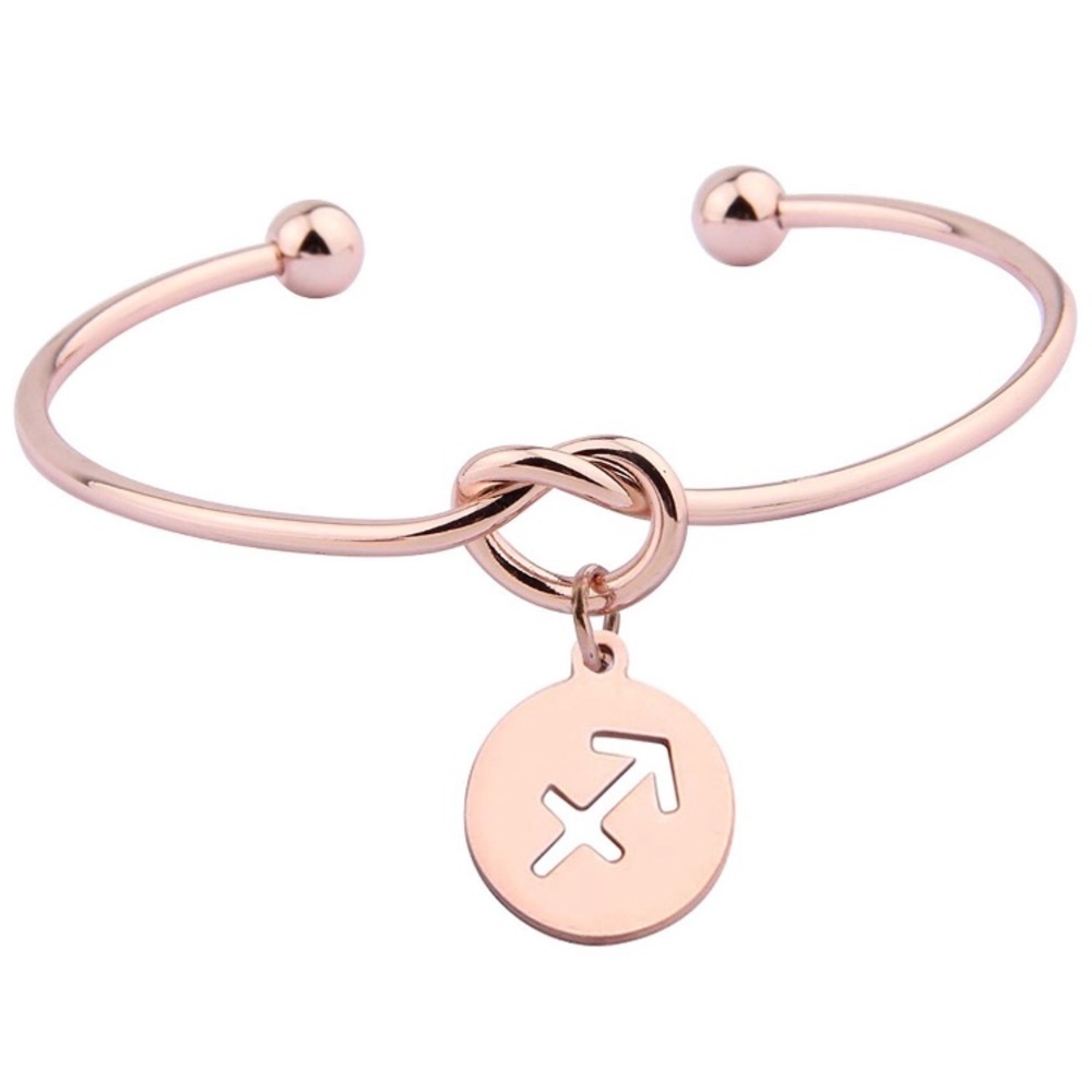 ROSE GOLD SAGITTARIUS ♐️ ZODIAC LOVE KNOT BRACELET
